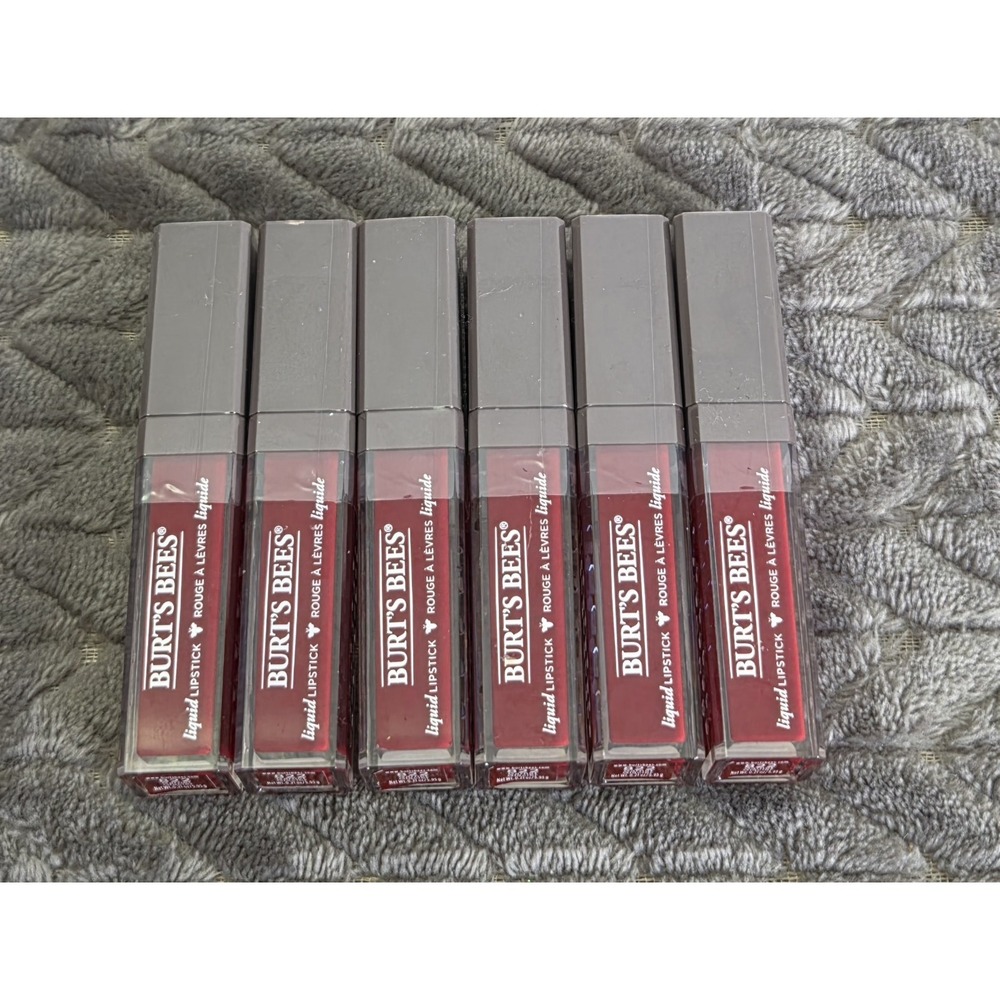 NEW-Sealed 6 SIX Burt's Bees 100% Natural Liquid‎ Lipstick 822 Garnet Glacier